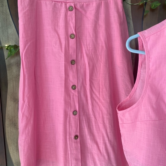 NWOT Unbranded Two-piece Pink Crop Top and Matching Maxi Skirt, size XL - Picture 2 of 7
